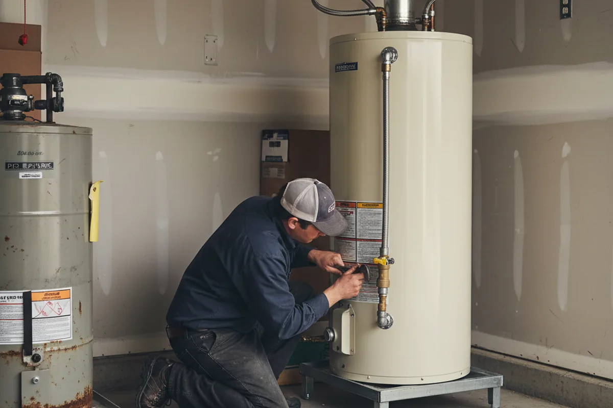Water heater and shutoff valve replacement in Seaford